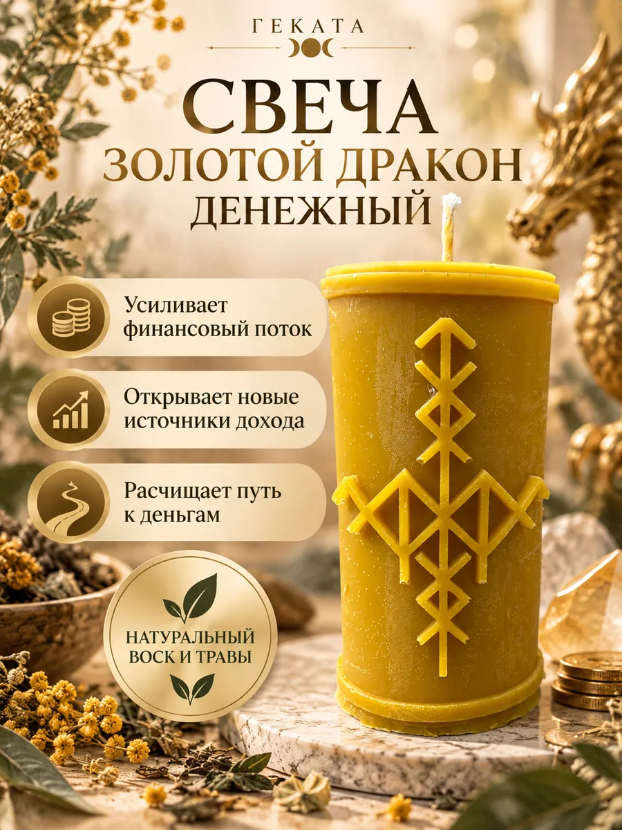 Денежная свеча Золотой Дракон