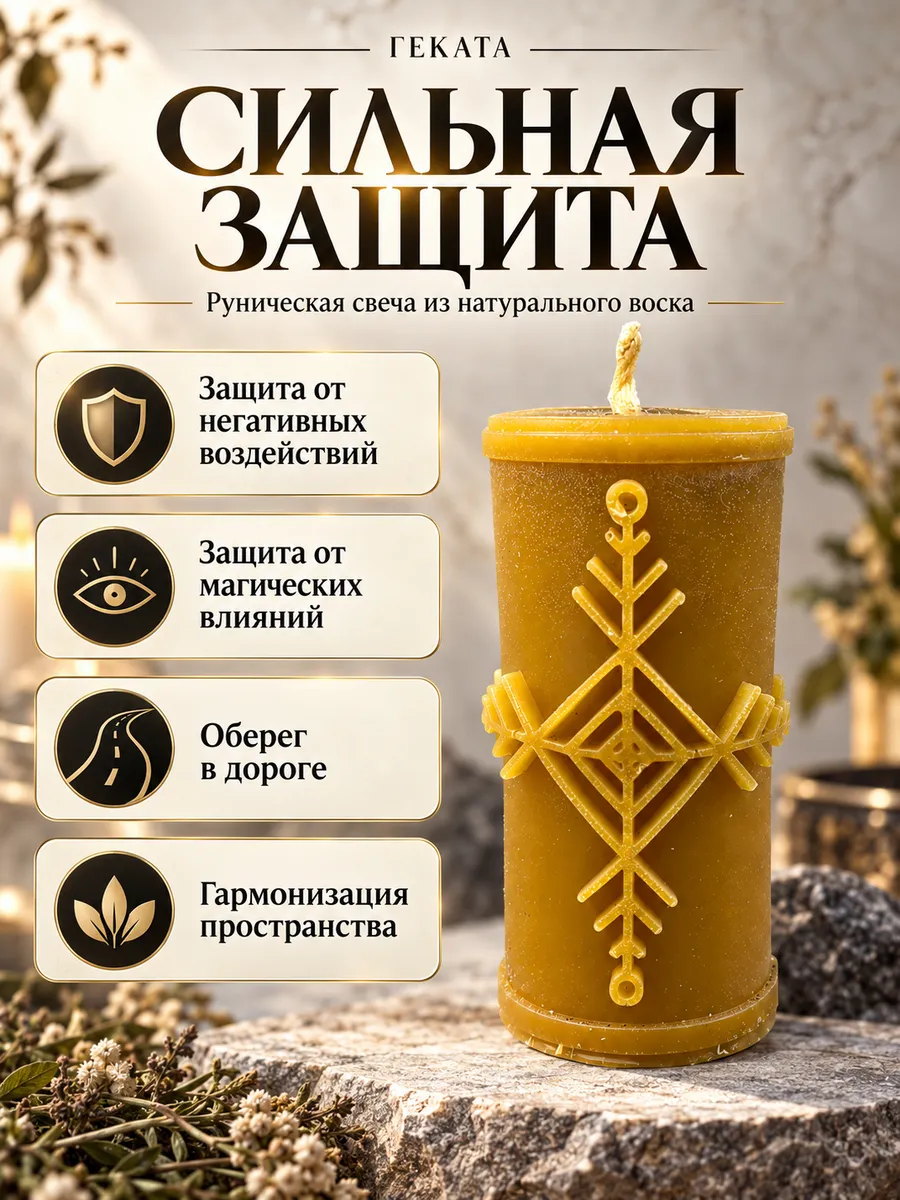 Свеча магическая программная руническая защита и здоровье